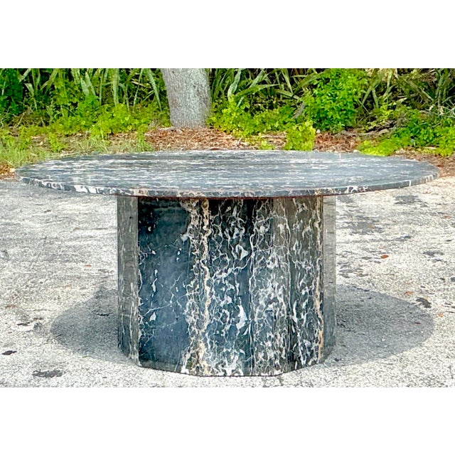 Vintage Black Marble Dining Table For Sale - Image 4 of 12