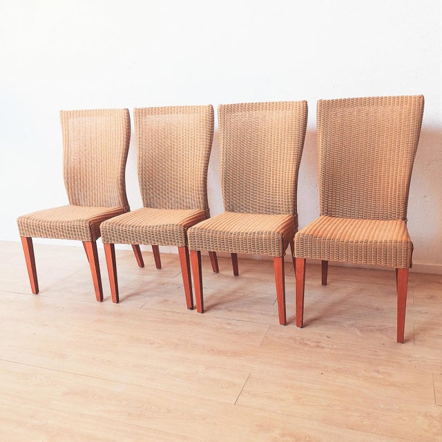 Lloyd Loom Rattan Side Chairs, 1980s, Set of 4 For Sale - Image 6 of 6