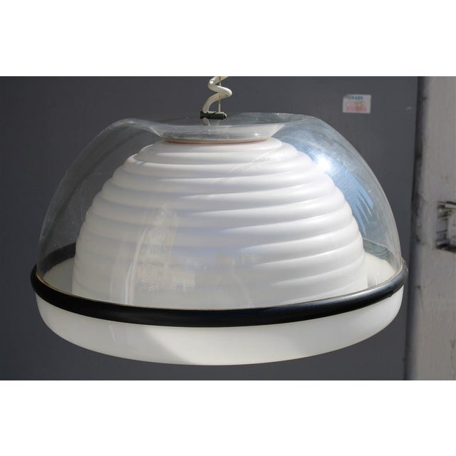 Pop Art Pendant with Corrugated Plastic Shade from Molin, Italy, 1970s, in Very Good conditions. Designed 1970 to 1979...