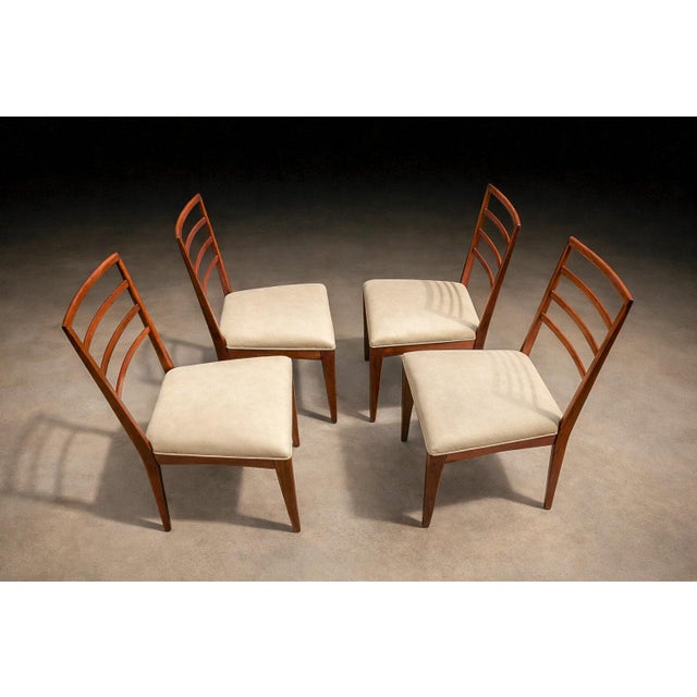 Rino Levi Set of 4 Chairs in Caviuna & Leather, Rino Levi, 1960s For Sale - Image 4 of 11