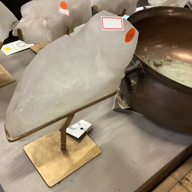 A Quartz Crystal on Golden Stand - G For Sale - Image 11 of 12
