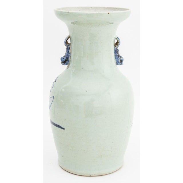 19th Century Chinese Blue & White Porcelain Baluster Vase For Sale - Image 5 of 6