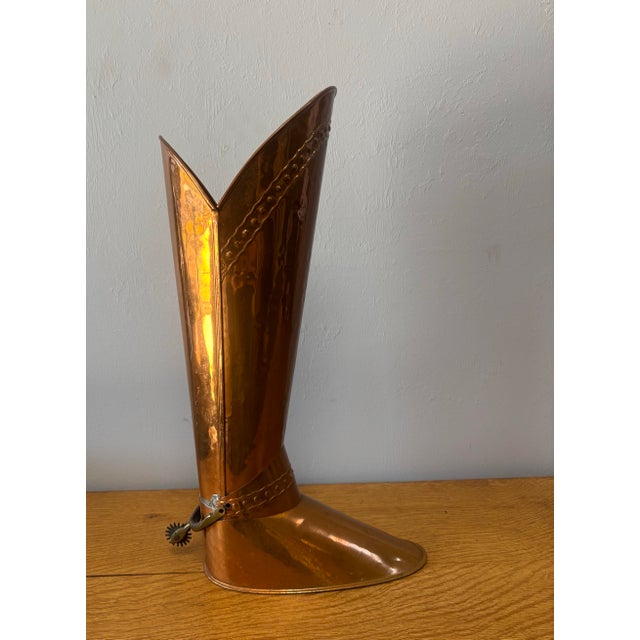 English Antique English Copper Boot Umbrella or Stick Stand For Sale - Image 3 of 7