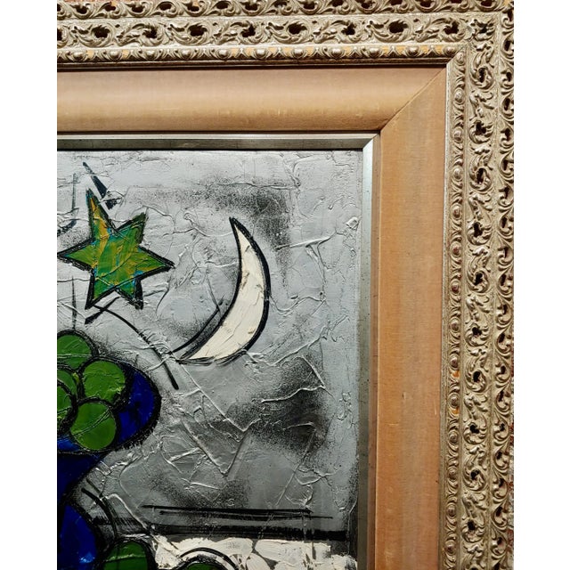Blue Phillipe Marchand -Still Life W/Fruits by the Window at Night-French Cubist For Sale - Image 8 of 12