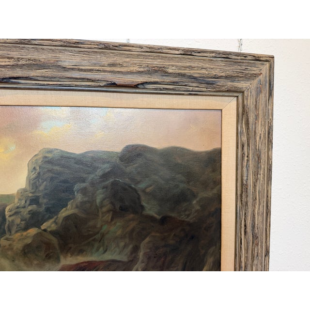 Paint Large Vintage Coastal Seascape Oil Painting Signed Pierro Ocean Waves Framed For Sale - Image 7 of 12