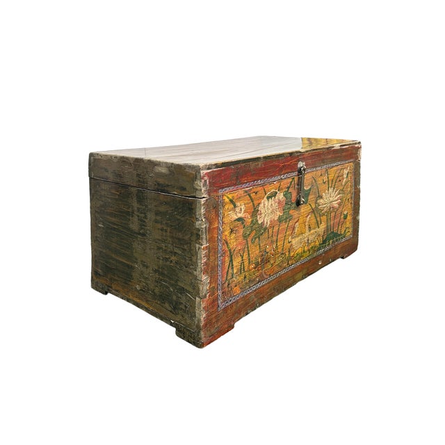 Imbue your home with soulful character and time-honored artistry with this exquisite, authentic antique hand-painted Asian...