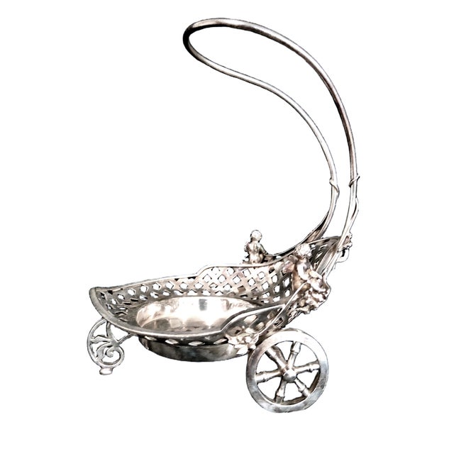Victorian Silver Plate 19th-Century Miniature Chariot for Wine or Condiments For Sale - Image 3 of 8