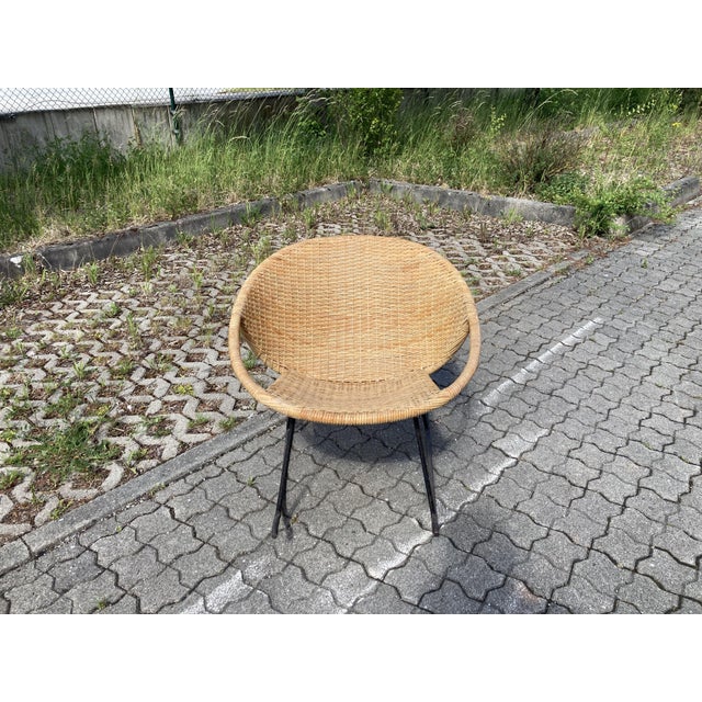 Modernist Wicker Cane Rocking Chair, 1960s For Sale - Image 15 of 18