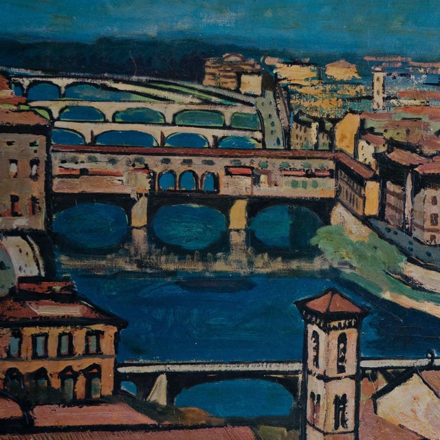 Federico Lloveras, Florence, Large Oleograph, 1970s, Framed For Sale - Image 4 of 11