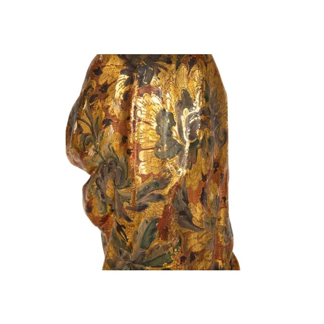 Very Fine Spanish Carved Polychromed Saint Santos Statue C. 1720-50 For Sale - Image 15 of 18