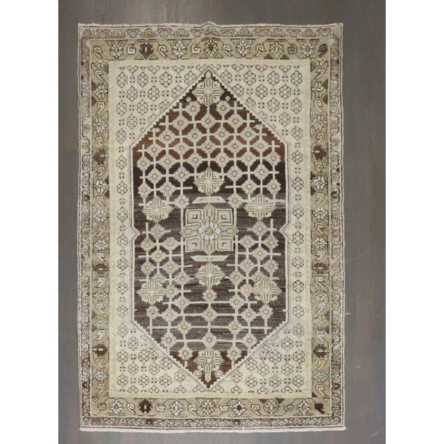 Gray Early 20th Century Zabihi Collection Brown Persian Malayer Small Rug - 3'5" x 5' For Sale - Image 8 of 10