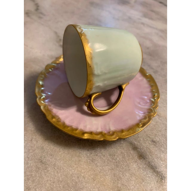 Late 19th Century Antique Limoges France Porcelain Cup & Saucer Set- 2 Pieces For Sale - Image 5 of 13