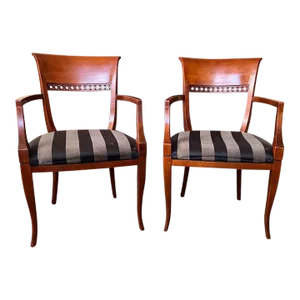 Mid 20th Century Pair Italian Upholstered Armchairs