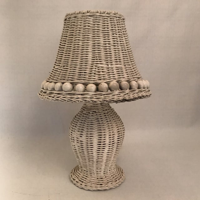 White Wicker Table Lamp Chairish
