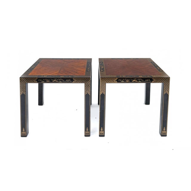 Vintage Pair of Drexel "Etcetera" Lacquered Chinoiserie Tables For Sale - Image 10 of 10