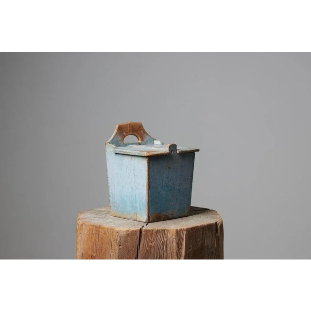 Antique Swedish Hand-Made Folk Art Pine Flour Box For Sale - Image 4 of 9