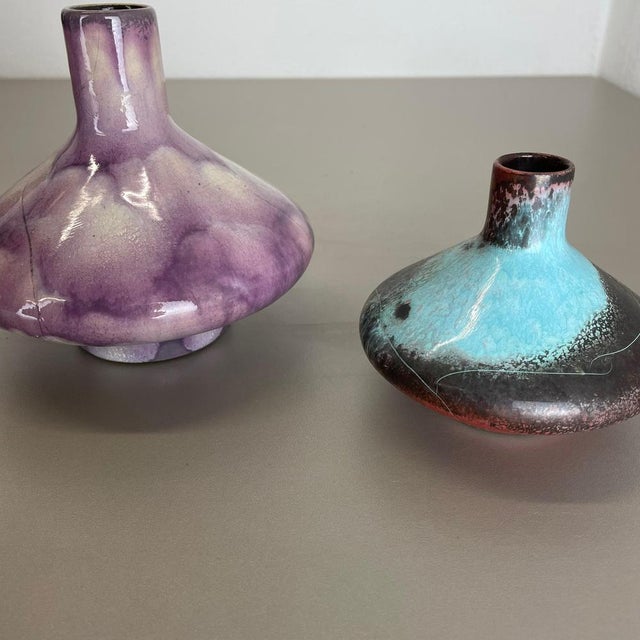 Red Black Ceramic Studio Pottery Vases from Otto Keramik, Germany, 1970s, Set of 3 For Sale - Image 15 of 18