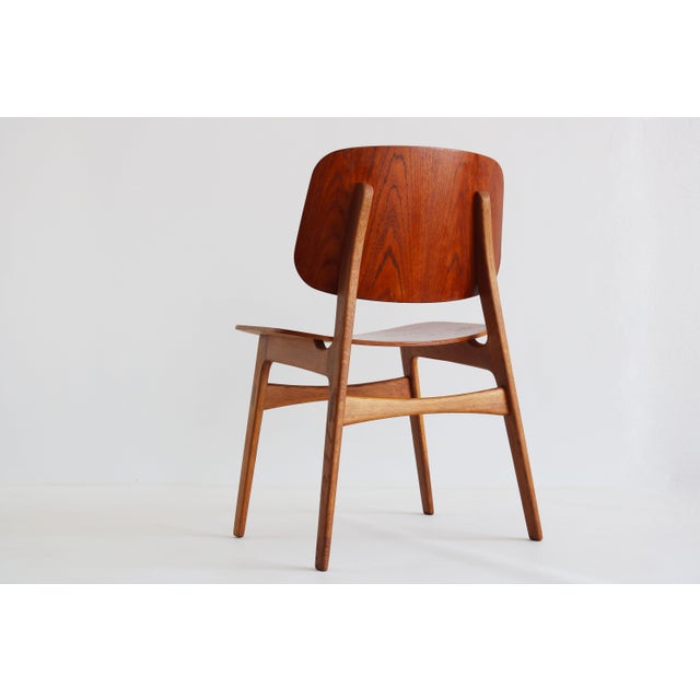 Søborg Møbelfabrik Danish Model 155 Shell Chairs by Børge Mogensen for Soborg, 1950, Set of 6 For Sale - Image 4 of 14