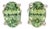 1Ct Green Dragon Demantoid Garnet Solitaire Stud Earrings: Solid 14k Gold, 6x4mm, Pair For Sale