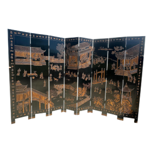 Maitland Smith Coromandel Chinoiserie Eight Panel Screen