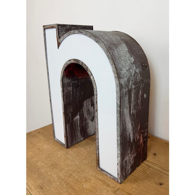 Vintage Illuminated Advertising Letter N, 1960s For Sale - Image 9 of 15