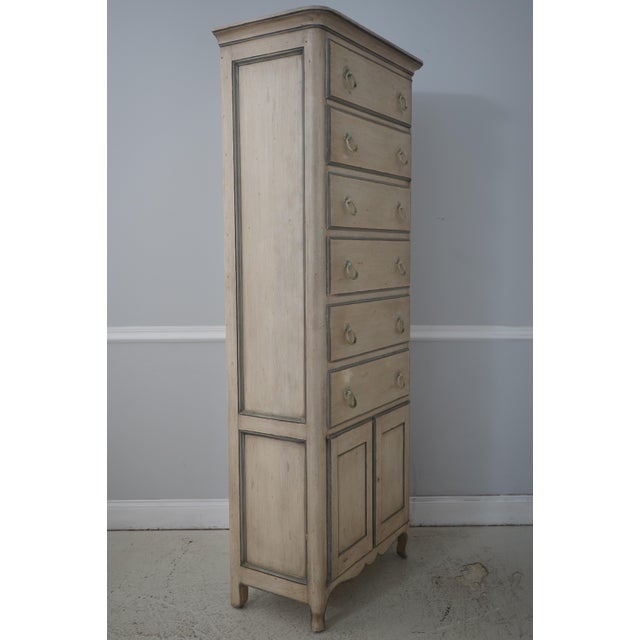 Age: Approx. 40 Years Old Details: Continental Style Factory Distressed Finish Faux Top 2 Drawers is Door Key Locking w....