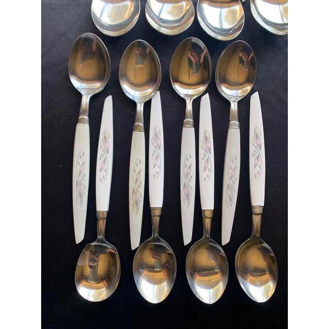 1960s Kaysons Lily of the Valley Stainless Golden Rhapsody Flatware Japan - 57 pcs For Sale In Palm Springs - Image 6 of 12