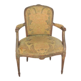 1930s Bergere With Period Tapestry Woven Fabric Chair For Sale