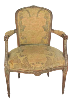 1930s Bergere With Period Tapestry Woven Fabric Chair