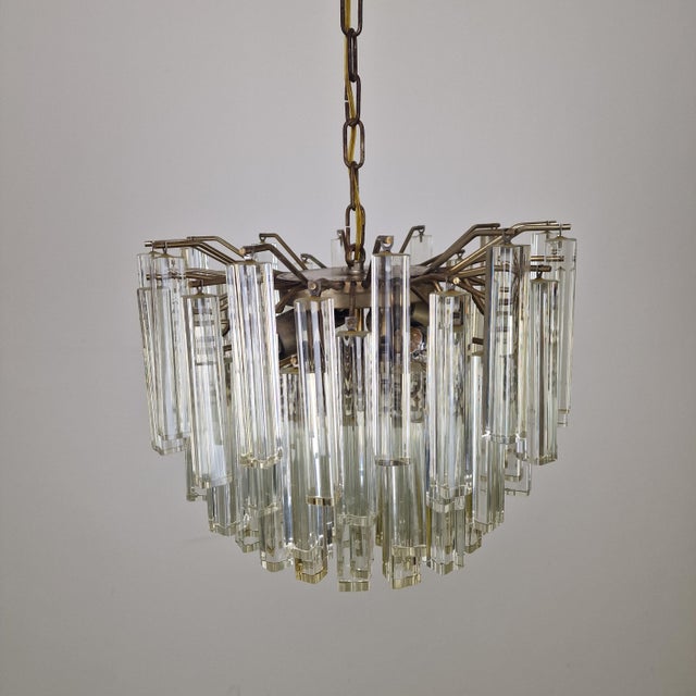 Venini Mid-Century Modern Murano Glass Chandelier from Venini, 1960s For Sale - Image 4 of 17