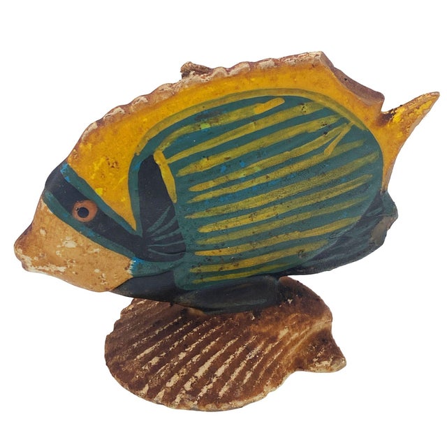 1930s Rare Art Deco Era Handmade Butterfly Angel Saltwater Fish Sculpture Candle, Pair For Sale - Image 4 of 13