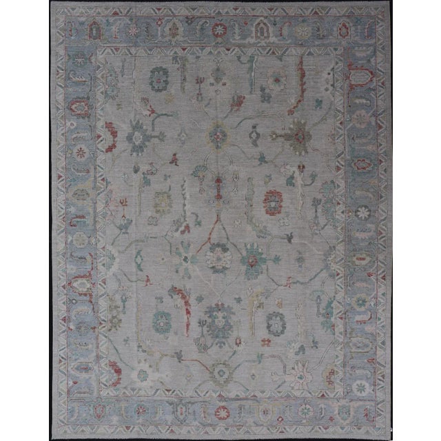 Large Modern Oushak Rug by Keivan Woven Arts 10'1 X 13'10 For Sale - Image 13 of 13