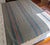 90 x 62 grey wool blanket beautiful red and blue stripes fully intact whipstich around the edges