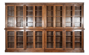 English Glazed Oak Library Bookcase, 19th Century