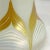 Gold American Quezal Glass White and Gold Pulled Feather Bell-Shape Lamp Shade For Sale - Image 8 of 12