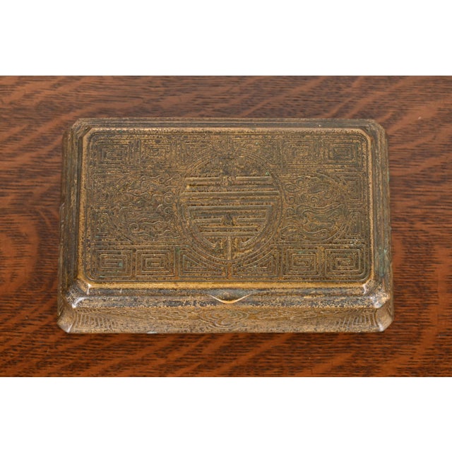 Tiffany Studios New York Chinese Pattern Bronze Doré Box, Circa 1910 For Sale In South Bend - Image 6 of 12
