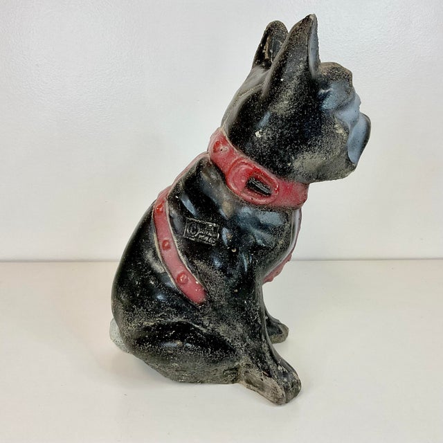 Black 1950s Boho Chic Outdoor Garden Frenchie French Bulldog Concrete Statue For Sale - Image 8 of 14