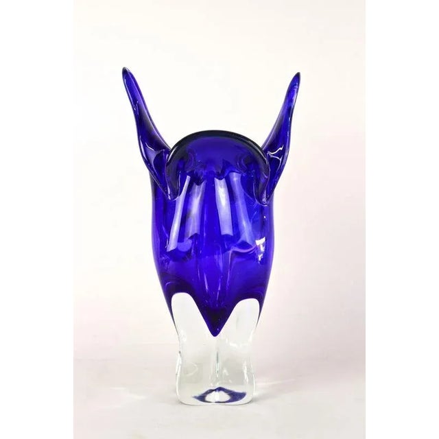 Vintage Dark Blue Murano Glass Vase, 1960s For Sale - Image 3 of 18