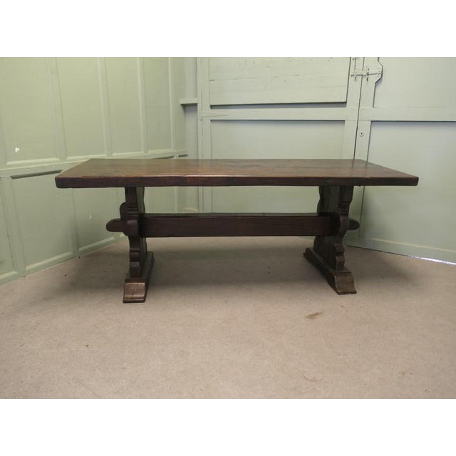 Heavy French Country Oak Refectory Table This is a Very Heavy Solid Oak Country Table, a refectory table from Brittany,...