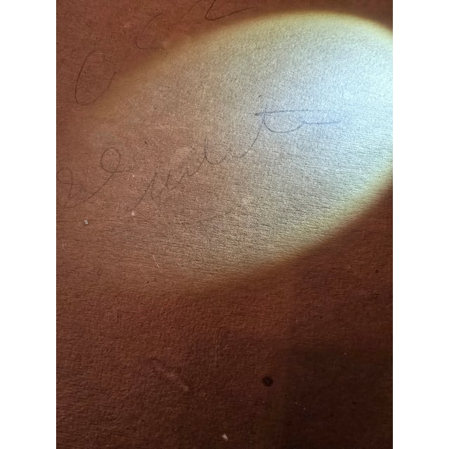 1950s Vintage Picasso-Style Cubist Mid Century Watercolor Painting, Framed For Sale - Image 11 of 12