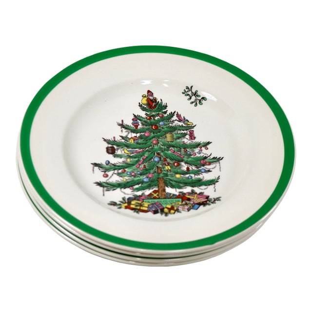 Vintage 1987 Spode "Christmas Tree" Salad/Dessert Plates - Set of 4 For Sale