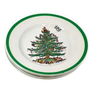 Vintage 1987 Spode "Christmas Tree" Salad/Dessert Plates - Set of 4