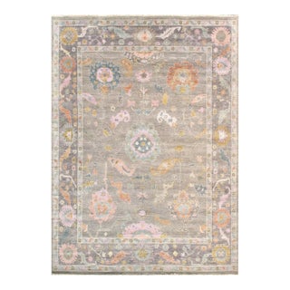 Pasargad Home Oushak Silver Wool Area Rug- 4'10'' X 6' 9'' For Sale
