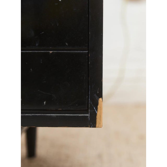 Mid 20th Century Black Lacquered Distressed Dresser by American of Martinsville For Sale - Image 9 of 11