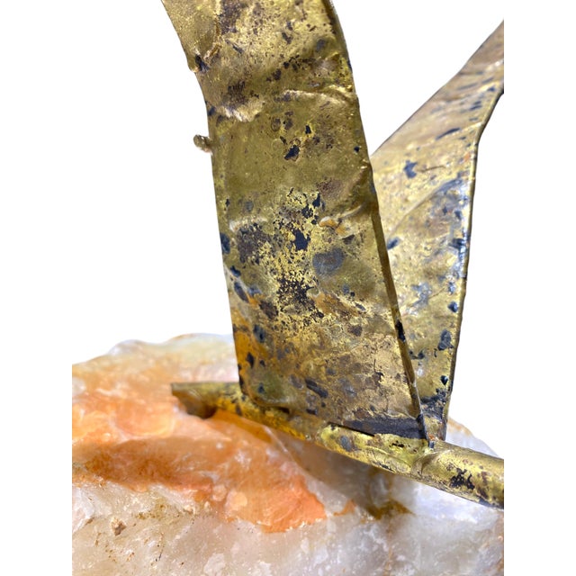 Mid 20th Century Curtis Jere Abstract Bird Sculpture Metal on Stone Base MCM For Sale - Image 9 of 12