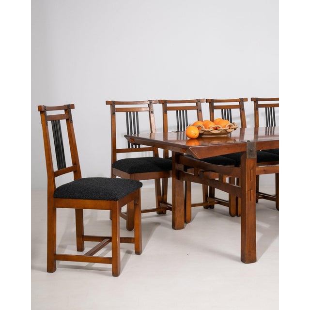 19th Century France Black Wood Dining Set For Sale - Image 11 of 11