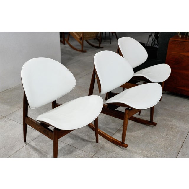 1950s Seymour James Wiener for Kodawood Clam Shell Chairs Set – Rocker + 2 Lounge MCM 50's For Sale - Image 5 of 16
