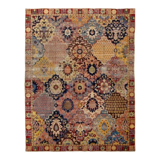Antique Multicolor Wool Rug Persian Tabriz Allover Designed From the 1900s For Sale