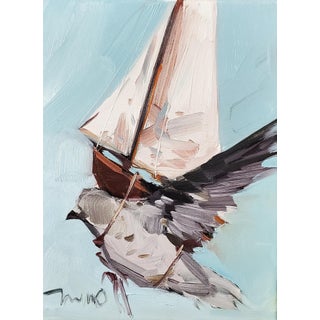 Jose Trujillo Large 16x20" Signed Print Impressionist Bird and Boat For Sale