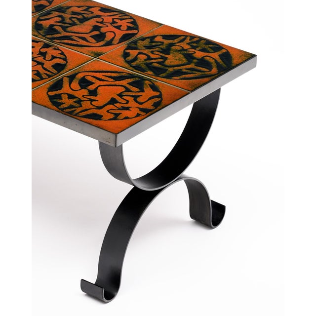 1970s Ceramic Tiled French Coffee Table From Vallauris For Sale - Image 5 of 9